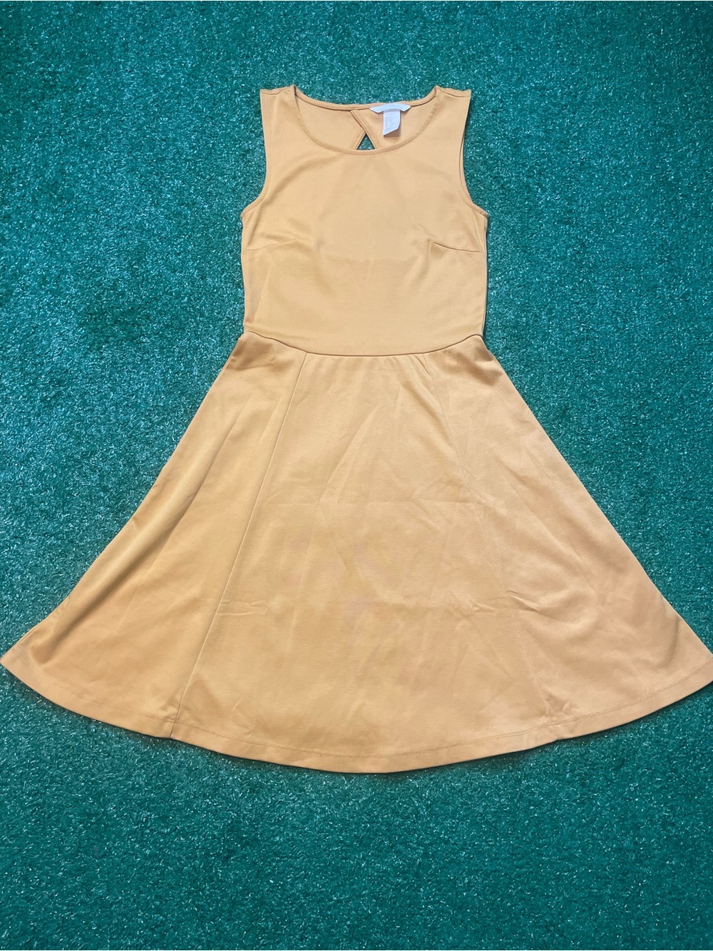 H&M Mustard Sleeveless A-Line Mini Dress